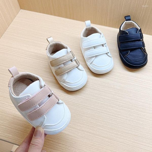 First Walkers Retro Pu Leather Baby Shoes Born Boy Girl Multicolore Toddler Suola in gomma antiscivolo