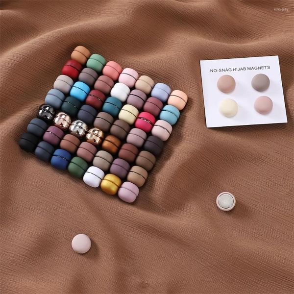 Spille 1 PZ Sicuro Macaron Colore Hijab Spilla Forte Placcatura In Metallo Clip Magnetica Di Lusso Nessun Foro Perni Magnete Per Cicatrice Musulmana