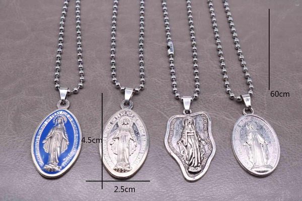 Anhänger Halsketten Barmherzigkeit Jungfrau Maria Halskette Kreuz Rose Rosenkranz Perlenkette. Modische lange Kette.