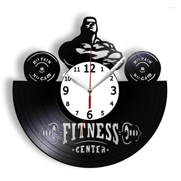 Orologi da parete Fitness Center Cross Fit Trainer Orologio retrò Body Building Uomo Sollevamento pesi Record Workout Room Home Gym Decor