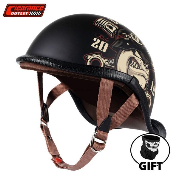 Patates kask motosiklet kask vintage erkek kadınlar yarım kask kapakete de moto kask casco moto scooter kask binicilik 230619