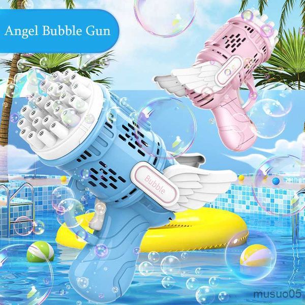 Sand Play Water Fun Bubble Gun Toys for Kids Electric Automatic Soap Rocket Bubbles Machine with Outdoor Wedding Party Toy Children Gifts R230620