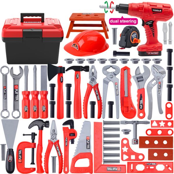 Tools Workshop Kinderen Toolbox Ingenieur Simulatie Reparatie Tools Doe alsof Speelgoed Elektrische Boor Schroevendraaier Tool Kit Play Toy Box Set voor Kinderen 230619