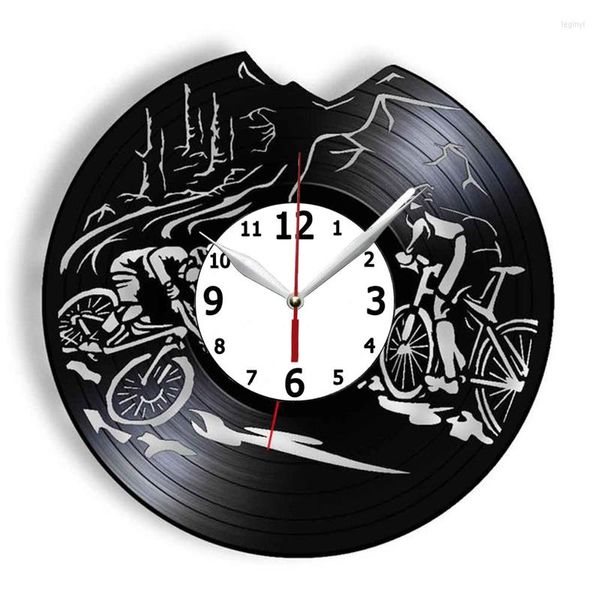 Orologi da parete Mountain Cycling LP Clock Outdoor Riding Cycle Race Bike Bicycle Retro Watch Hanging Decor Gift For Racers