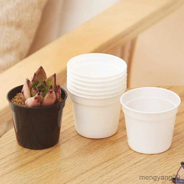 Çiziciler Potlar 5/20x Mini Plastik Kreş Tesisi Tencereler Kutusu Yuvarlak Çiçek Kupası Evi Flowerpot Bahçe Malzemeleri Tohum Succulents A1 R230620