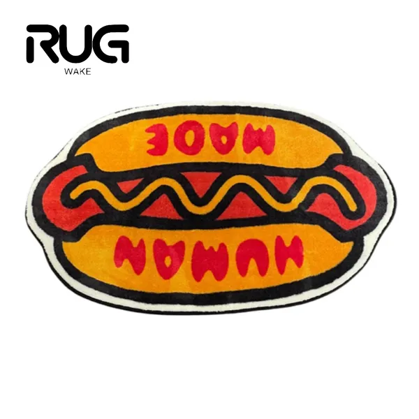 RugWake HUMAN MADE Hot Dog dicker Kaschmirteppich, Wohnzimmer-Bodenmatte, Schlafzimmer-Dekoration