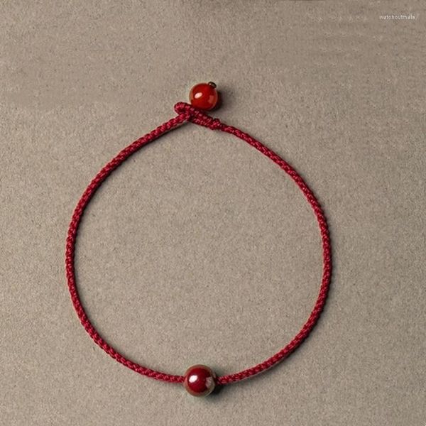 Braccialetti con ciondoli 2023 Classic Cinnabar Transfer Beads Red String Bracciale Lucky Chinese Rope Men Good Luck For Women Regalo di compleanno