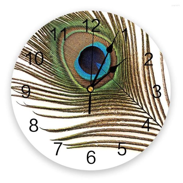 Orologi da parete Animale Piuma di pavone Orologio 3D Design moderno Soggiorno Decorazione Cucina Arte Orologio Decorazioni per la casa