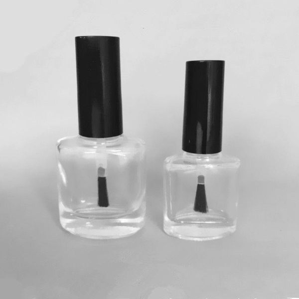 Flacone per smalto per unghie in vetro trasparente da 10 ml e 15 ml, vuoto con un pennello per coperchio Imballaggio per cosmetici Flacone per unghie spedizione veloce F294 Ukjcv