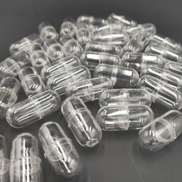 Contenitore trasparente per capsule Contenitore per pillole in plastica Custodie per pillole Medince Separatori per bottiglie di medicinali spedizione veloce F1453 Rbjlx