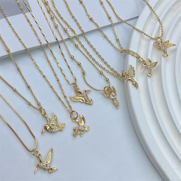 Ketten 2023 Kolibri Vogel Anhänger Halskette für Frauen Mode Mädchen Charme Choker Kragen Schlüsselbein Kette Schmuck Geburtstagsgeschenk