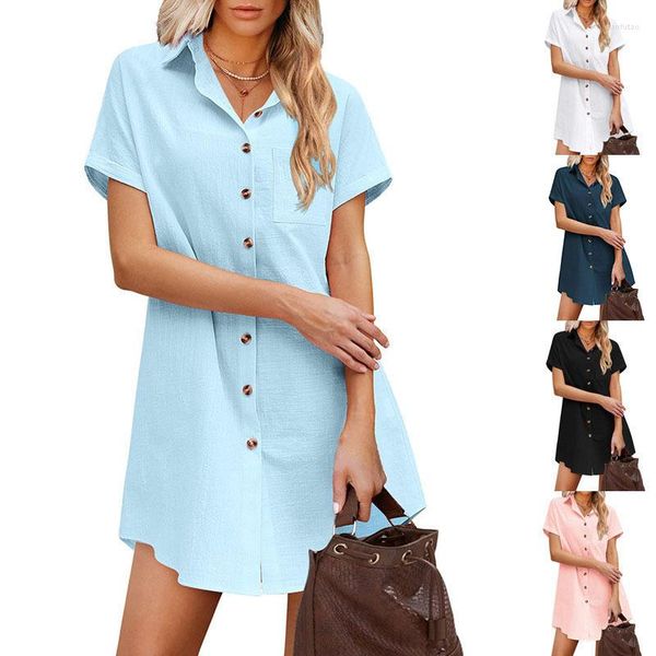 Kadın Bluzları 2023 Yaz Pamuklu Keten Gömlek Bluz Kadınlar Üstler Sıradan Sağlam Gömlek Bahar Plaj Giyim Kapağı Uzun Gevşek Tunik Blusas