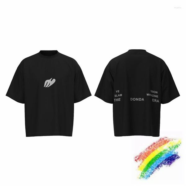 Magliette da uomo T-shirt a maniche corte oversize di oversize West Donda Magliette da donna Donne Donne Donne Reflective Logo Tops