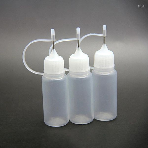 Бутылки для хранения Sdotter 1/3/5pcs 10 мл Пластиковый прозрачный клей иголок клей пустого аппликатора капельницы для