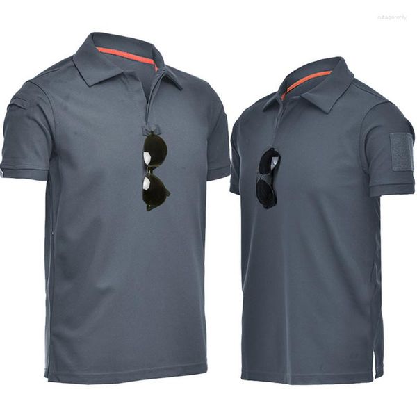 Camisetas Masculinas Militares Masculinas Táticas Camisa Pólo de Manga Curta Secagem Rápida Exército Trabalho Ao Ar Livre Combate T-Shirt Tops Caminhadas