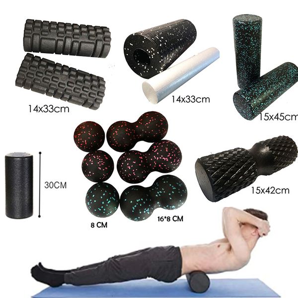 Bolas de fitness EPP Foam Roller Massage Ball SET Fitness Mobility Ball Yoga Roller para costas/pescoço/pé fisioterapia alívio da dor 230620