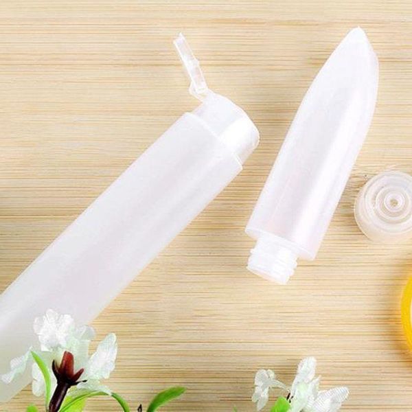 Recipiente de tubo cosmético de loção macia transparente de 30ml 50ml, garrafa de plástico squeeze, embalagem de tubo de xampu de viagem F577 Drqux