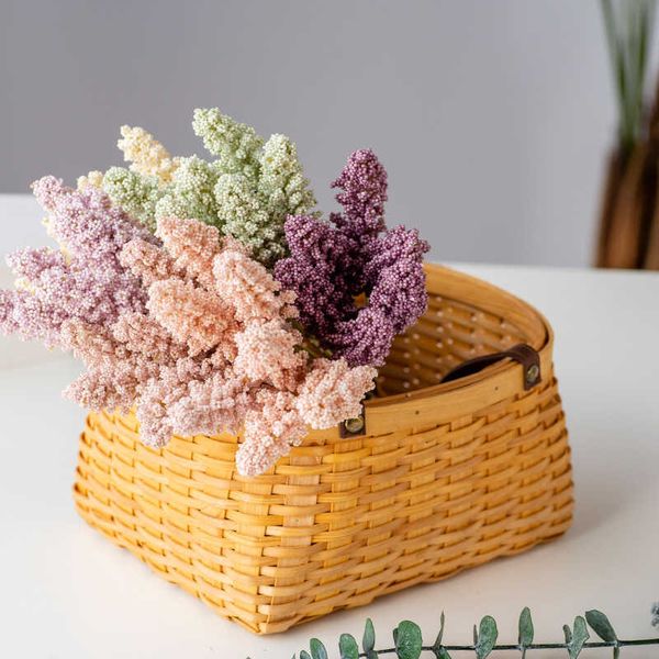 Flores secas quentes pacote barato artificial baunilha mini espuma pico buquê de flores para casa planta decoração da parede