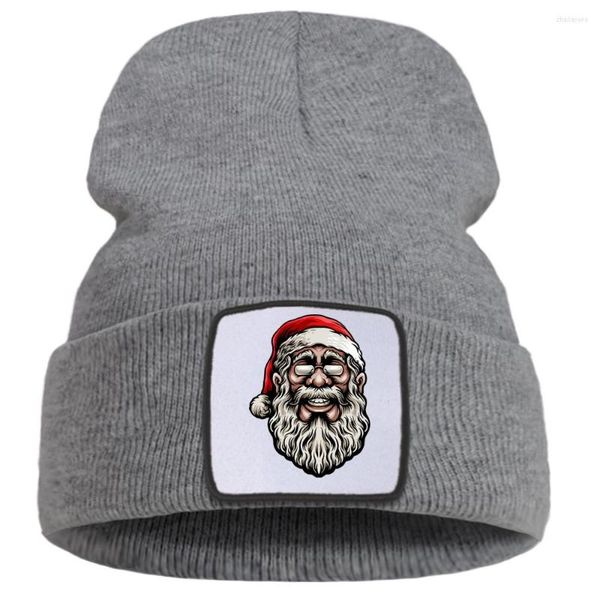 Берец Улыбающаяся белая борода Санта -Клаус Рождественские вязаные кепки мягкая шерсть зимняя шляпа Гибкая унисекс комфорт