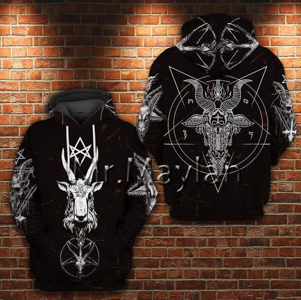 Männer Jacken Pentagramm 3D Druck Hoodies Gothic Satan Sweatshirts Männer Herbst Frühling Marke Mit Kapuze Hoodie Hip Hop Sweatshirt Hoody T99 230620