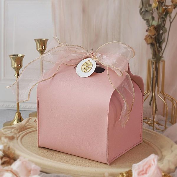 Geschenkpapier-Set mit 3 PU-Ledertaschen mit Schleife, Geburtstagsparty, Geschenkverpackung, Süßigkeiten, Leckereien, Verpackungszubehör