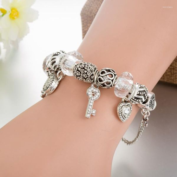 Charm Bracelets JanYee 2023 Charms Keys With Dreamcather Pulcera Bracelet For Women DIY Beads Fit Pan Bangles Jewelry Drop B22069