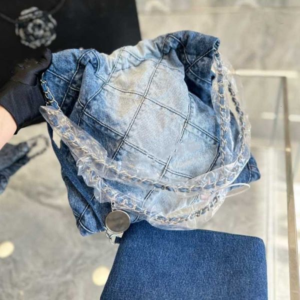 Çöp Gümüş Lüks Cüzdanlar Denim Çanta Tote Tasarım Trend Antik 22 Büyük Çanta Bayanlar Siyah Omuz Messenger Alışveriş Çanta Çanta Tasarımcı Çantalar