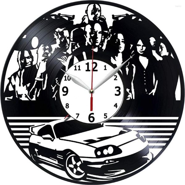 Orologi da parete Orologio Compatibile con The Fast And Furious - Made Of Record - Decorazioni per la casa fatte a mano