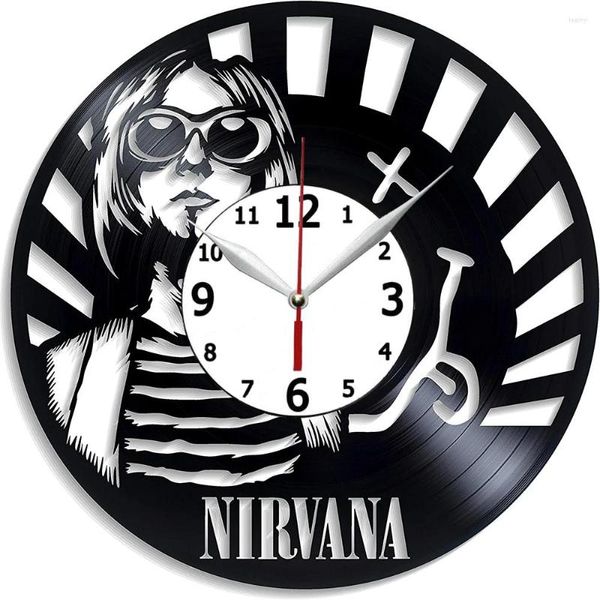 Настенные часы Nirvan Clock Decor для гостиной подарка подарка подарка подарка Cobain Art Home Home Idea Music