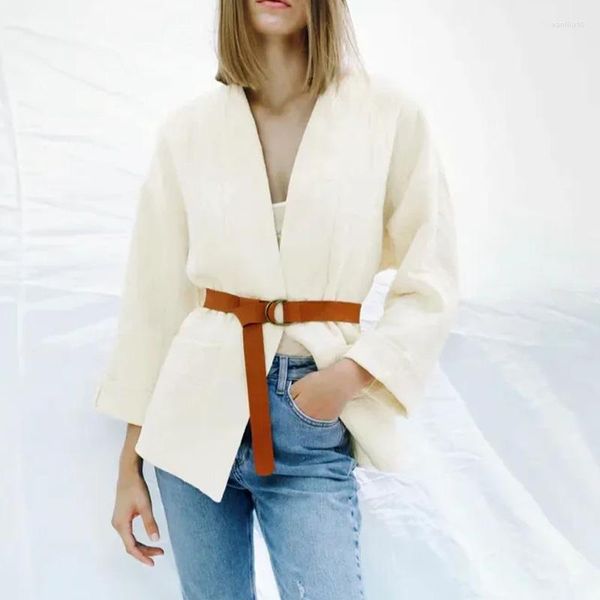 Женские куртки женские створки покрывают сплошную одежду с ремнями с длинным рукавом женский зимняя мода Thin Parkas Lady Warm Jacket TRF