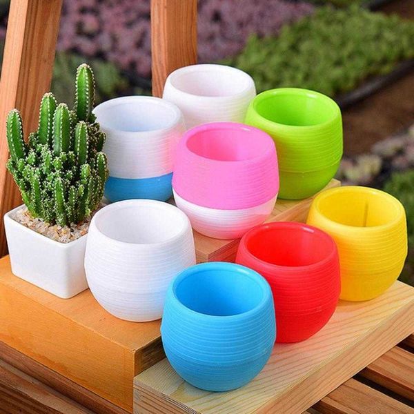 Vasi per fioriere in plastica a forma di uovo Vaso per piante Foro di drenaggio Vaso per fiori Home Office Decorazione del giardino