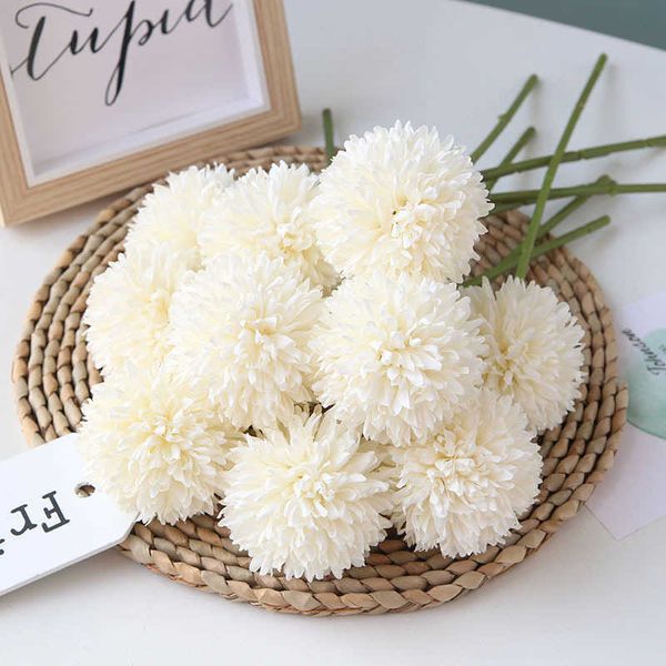 Pezzo di fiori secchi Simulazione nordica fiore tarassaco pallina crisantemo soggiorno disposizione in vaso decorazione di nozze