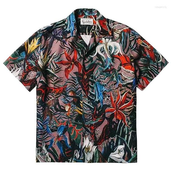 Мужские повседневные рубашки wacko maria hawaiian с коротким рукавом с короткими рукава