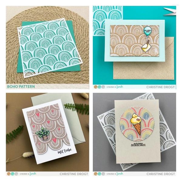 Geschenkpapier Boho Muster Schablone Sammelalbum Tagebuch Dekoration Prägevorlage DIY Grußkarte Handgefertigte Produkte für 2023