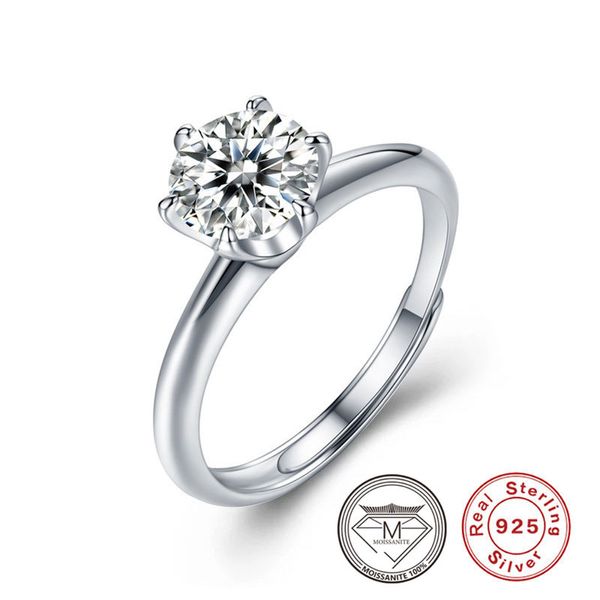 Lüks 1/2/3CT Moissanite Yüzükler S925 STERLING Gümüş Alyans Kadınlar Toptan Fiyat