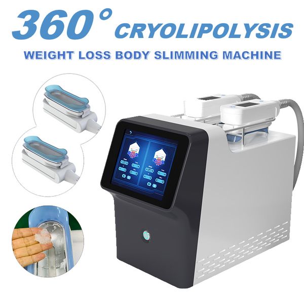 360 Angle Cryo Slimming Machine Cryo Vacuum Fat Freezing Body Slim Anti Cellulite High Power 1600W Treatment Beauty Equipment con 2 maniglie funzionanti