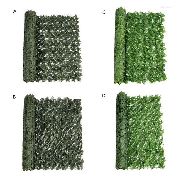 Fiori decorativi Schermata da parete per recinzione privacy 19,6x118 pollici Giunto di copertura per evitare che le foglie cadano dai pannelli di siepe sintetica Viti verdi