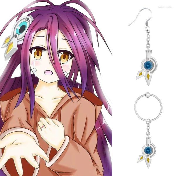 Orecchini a bottone No Game Life Schwi Dola Orecchino in argento sterling 925 Clip per orecchio Anime Cosplay Puntelli Gioielli Donna Ragazze Borchie Regalo di compleanno