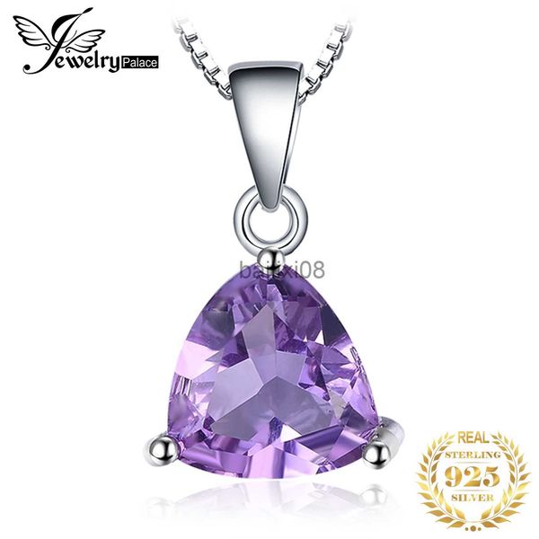 Anhänger Halsketten JewelryPale 1,6 ct natürlicher Amethyst 925 Sterling Silber Anhänger Halskette für Frauen Mode Edelstein Halsband ohne Kette J230620