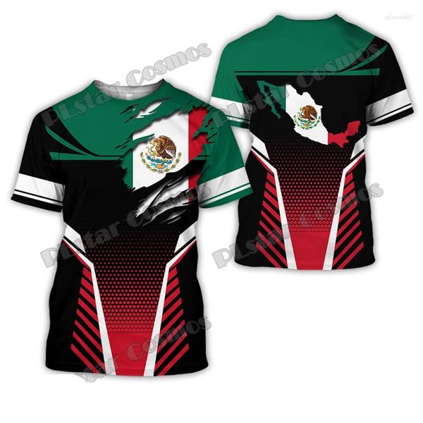 Camisetas masculinas com nome personalizado bandeira do México impressão 3D camisa fashion estilo verão unissex camiseta casual top