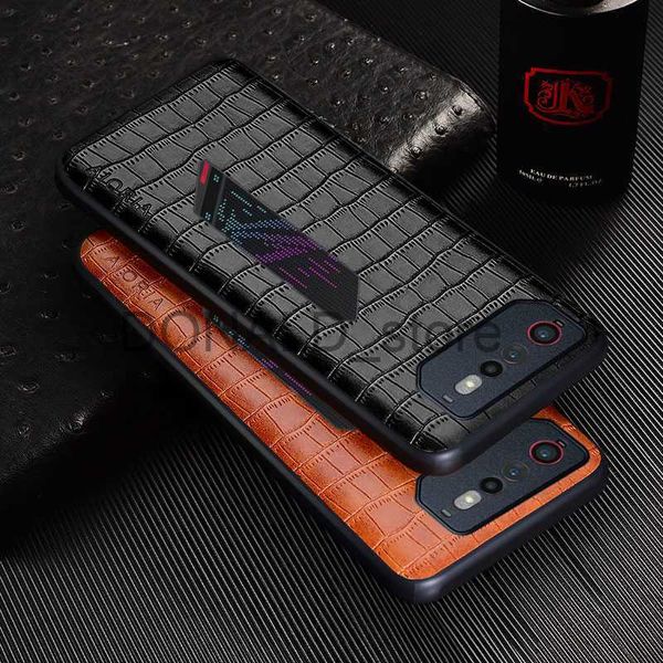 Casos de telefone celular Capa de couro de luxo para Asus ROG Phone 6 6D Premium PU Slim Fit Design Unti-Scratch Protective Back Cover para rog phone 6 case J230620