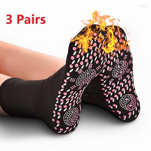 Frauen Socken 3 Paare./los Winter Selbst-erhitzung Gesundheit Pflege Ski Sport Selbst Erhitzt Massage Mann Kurze Socke Magnetische Therapie Warme Sox