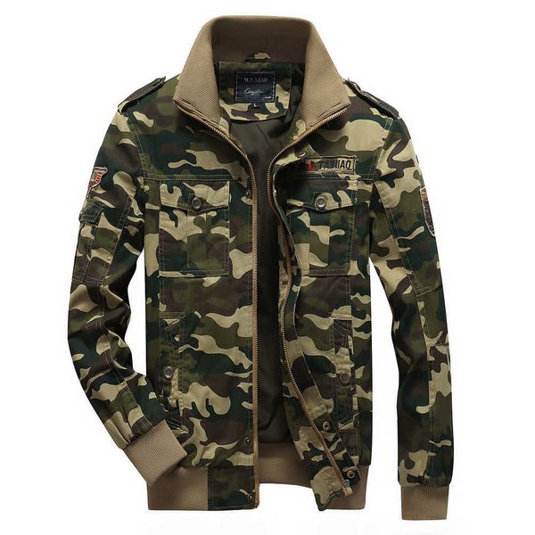 Nuova giacca casual in pelle da uomo in cotone da lavoro militare mimetico oversize sottile di mezza età giacca da motociclista jaqueta stili da uomo di marca