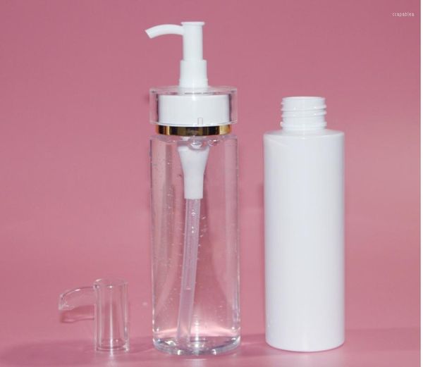 Bottiglie di stoccaggio 1pc 150ml 250ml 200ml Bottiglia di lozione per pompa a spruzzo di plastica bianca vuota Cosmetici di fascia alta Testa in acrilico