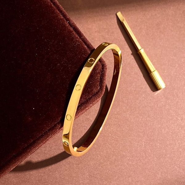 Pulseira de designer de aço de titânio pulseira de amor joias de luxo unissex novo design chave de fenda bangl para todas as ocasiões joias banhadas a ouro prata rosa para mulheres