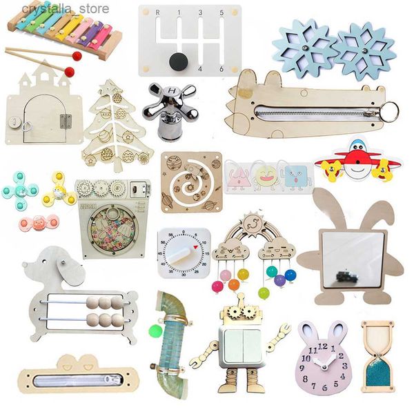 Kinder Beschäftigt Bord Montessori Zubehör Baby Pädagogisches Spielzeug Holz DIY Spielzeug Material Kleinkind Sensorische Aktivität Bord Teile L230518