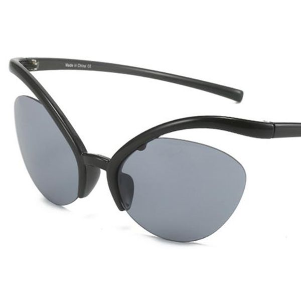 Hip Hop Sonnenbrille Unisex Halbrandlose Sonnenbrille Adumbral Anti-UV-Brille Persönlichkeit Cat Eye Brille Einfachheit Ornamental