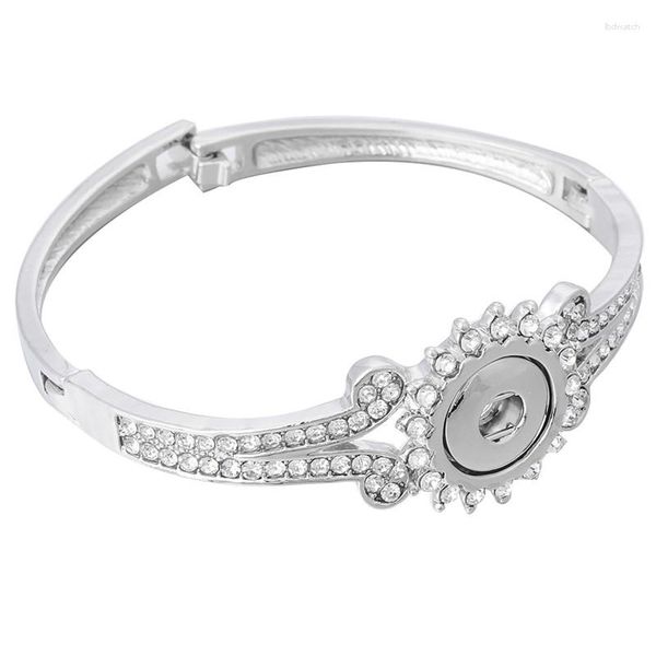 Charm Bracelets Vintage DIY Strass Bracelet for Women 12mm Metal Snap Button Jewelry Men Arm Arm Cuff ZE379