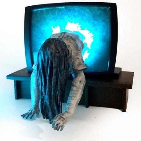 Dekorative Objekte Figuren Figur Horrorlampe Filmskulptur Beleuchtete 3D-Modelldekorationen für Zuhause Tasse Gruselige Harz-Halloween-Dekoration 230619