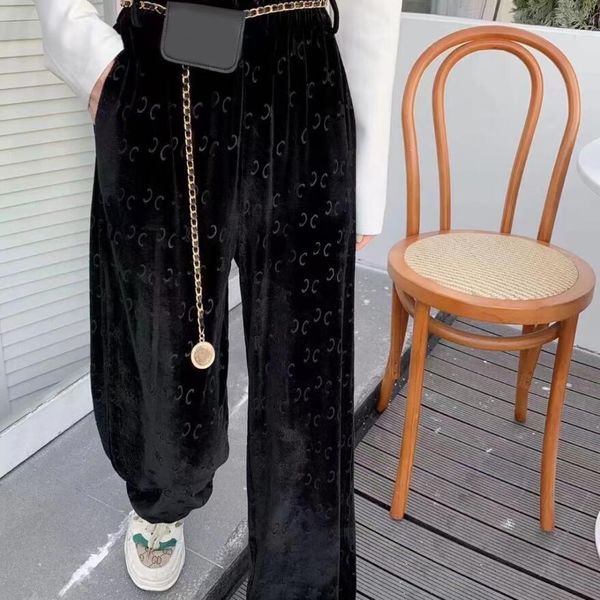 Pantaloni da donna canarini primavera designer di lusso stampa completa gamba larga pantaloni corsetto vita alta sottile moda casual tendenza
